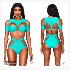 B Fyne Britt Bikini Top Aqua Green